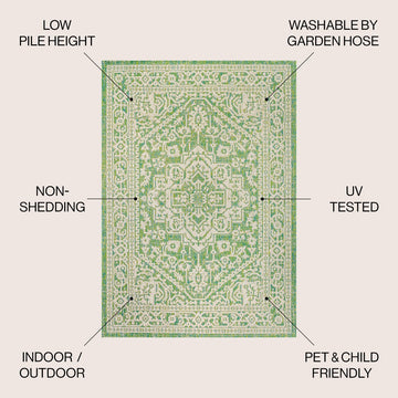 Sinjuri Medallion Textured Weave Indoor/outdoor Area Rug